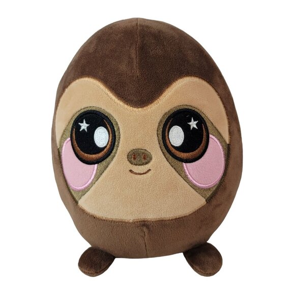 Squeezamals Sam the Sloth Plush Brown 8.5" Squish Stuffed Squeeze Slow Rise 2017 - Picture 1 of 9